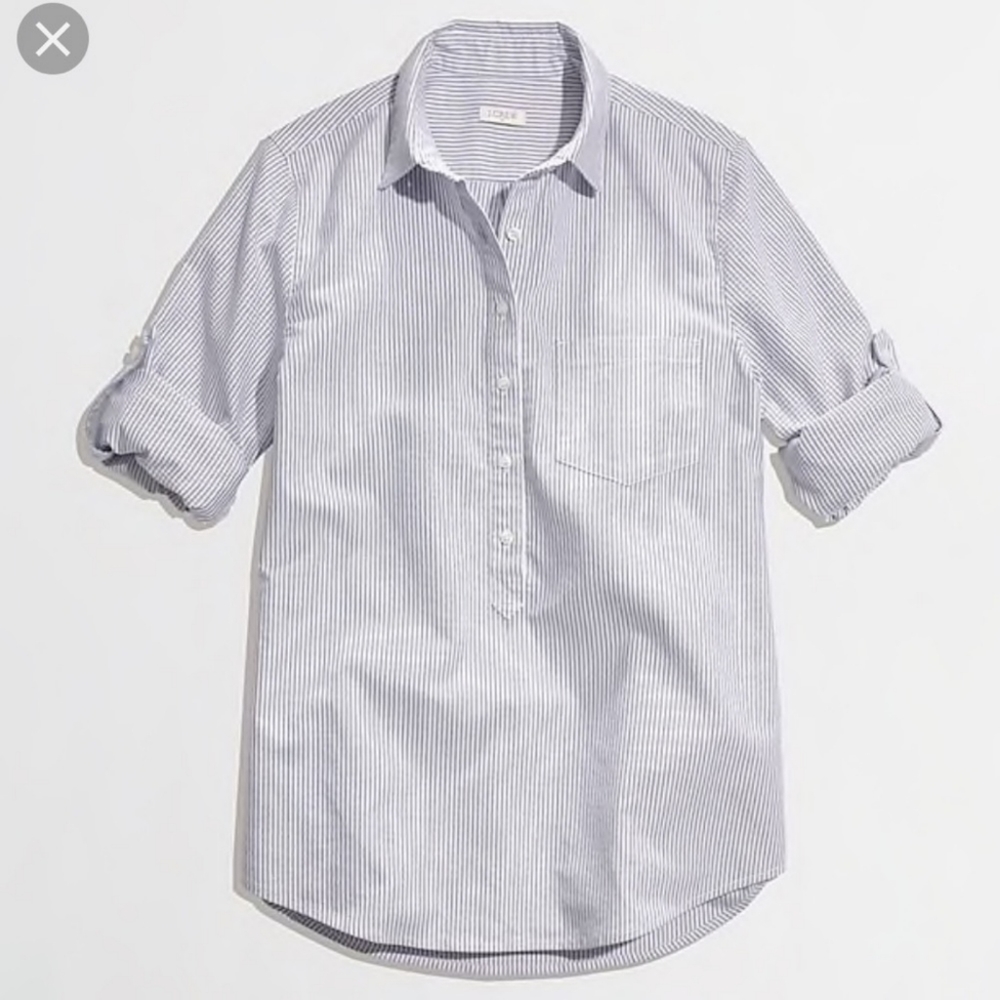 J Crew Oxford Blue Stripes Size S